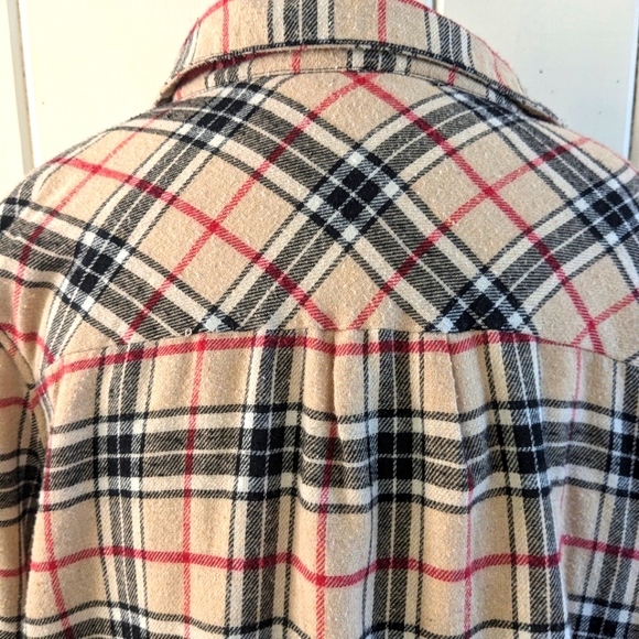 Oversized Boyfriend flannel "shacket" fleece lined XL - Picture 8 of 10